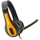 Canyon entry price PC headset, combined 3,5 plug, leather pads, Black-yellow