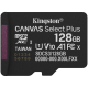 SD MicroSD Card 128GB Kingston SDXC Canvas+ Gen3 o.Adapter retail