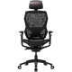 LORGAR Grace 855, Gaming chair, Mesh material, aluminium frame, multiblock mechanism, 3D armrests, 5 Star aluminium base, Class-4 gas lift, 60mm PU casters, Black