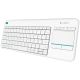 LOGITECH Wireless Touch Keyboard K400 Plus - WHITE - CZE-SKY - BT - INTNL