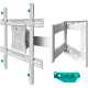 ONKRON Full Motion TV Wall Mount for 40 to 75-inch Flat Panel TVs Digital Panels 68,2 kg, White
