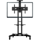 ONKRON Mobile TV Stand for 40-70” TVs with Wheels Shelves Height Adjustable Rolling TV Cart, Black