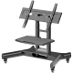 ONKRON Tilting Mobile TV Stand for 32'' – 70 Inch LCD LED OLED TV Screens & Touch Panels Rolling TV Cart on Wheels with Shelf, Black