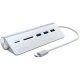 USB-концентратор Satechi Type-C USB Hub & Micro/SD Card Reader. Интерфейс USB-C. 3 порта USB 3.0, слоты для карты памяти. Цвет серебряный