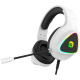 Canyon RGB gaming headset with Microphone, Microphone frequency response: 20HZ~20KHZ,  ABS+ PU leather, USB*1*3.5MM jack plug, 2.0M PVC cable, weight: 300g , white
