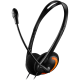 PC headset with microphone, volume control and adjustable headband, cable 1.8M, Black/Orange