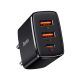 Baseus Compact Strømforsyningsadapter 30Watt 1xUSB-C + 2xUSB